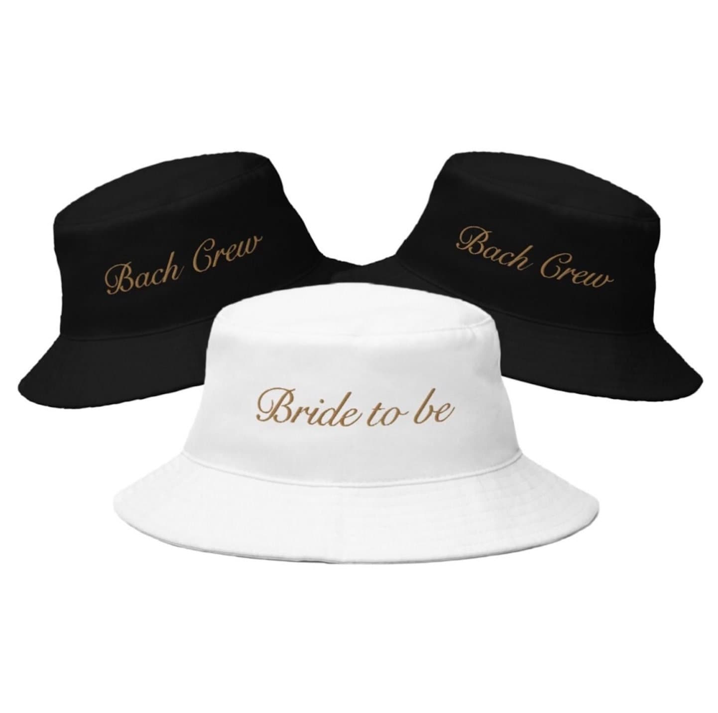 Bride To Be & Bach Crew Bucket Hats | Passende Brautjungfernmütze Braut Bestickte Mütze Brautjungfern Geschenk von EmmarieDesignsCo