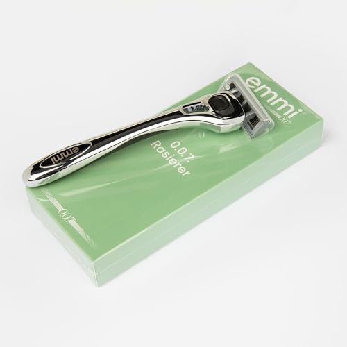 emmi-dent 0.0.7. Rasierer - Nassrasierer + 1 Rasierklinge mit 7-fach Klinge | Körperrasierer Herren | Ergonomisches Design von Emmi-dent