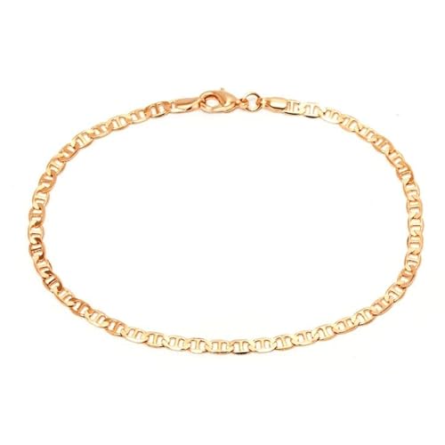 18K Funkelndes Glieder Fußkettchen für Damen, Frauen Nickelfrei | Boho Chain Fußkette Vergoldet | Fusskette mit Anhänger Gliederkette in Gold (23 cm) von Emmie Jewelry