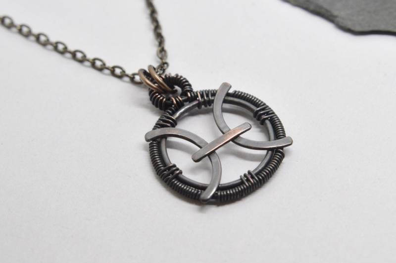 Oxidiertes Kupfer Pisces Sternzeichen Kette Handgemachter Schmuck Oxidiertes Kupfer Pisces Sternzeichen Kette Handgemachter Schmuck von EmmielousHandmades