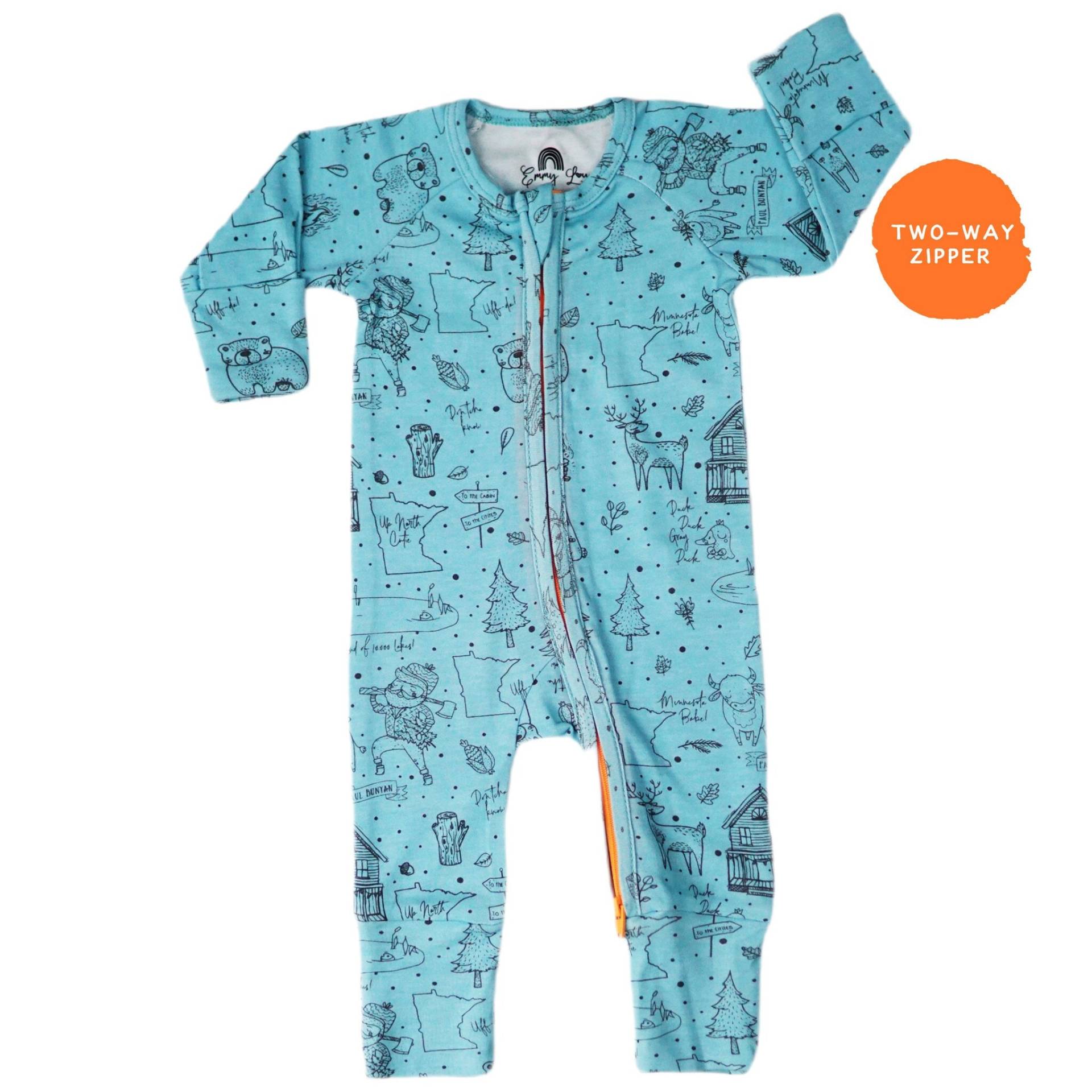 Minnesota Baby Kleidung, Bio 2 Way Zipper Sleeper, Kleinkind Strampler, Jungen Schlafanzug, Mn Pride Sleep & Play Pjs, Geschenk Shower von EmmyLouApparel