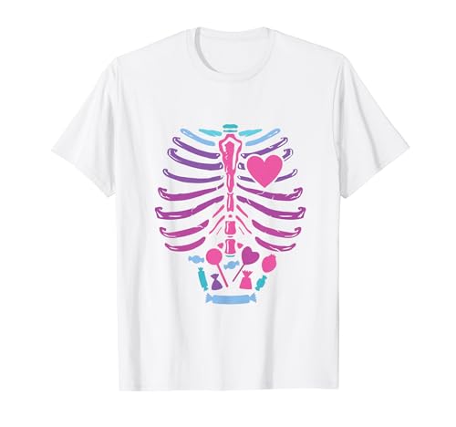 Pastellfarbener Gothic-Kawaii-Skelett-Ribcage für Männer und Frauen T-Shirt Pastellfarbener Gothic-Kawaii-Skelett-Ribcage für Männer und Frauen T-Shirt von Emo Occult Wiccan Alternative Witchy Aesthetic