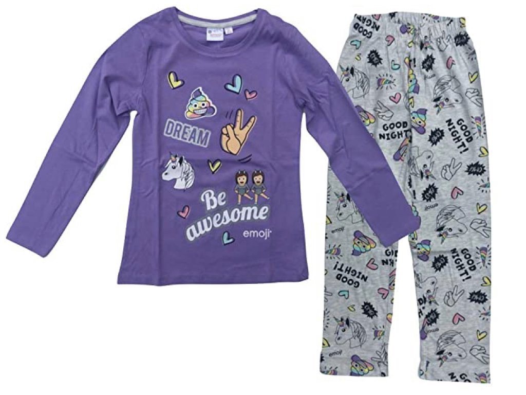 Emoji Pyjama Emoji Mädchen Einhorn Schlafanzug von Emoji