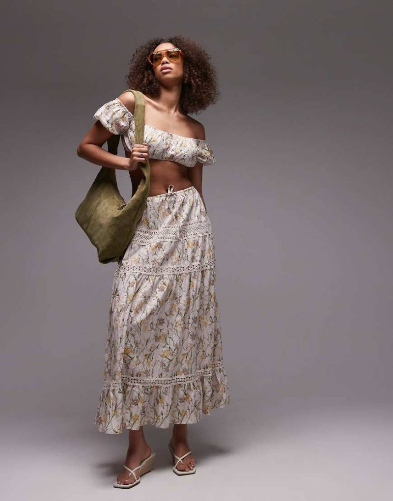 Emory Park - Gestufter Boho-Maxirock mit buntem Blumenmuster, Kombiteil von Emory Park