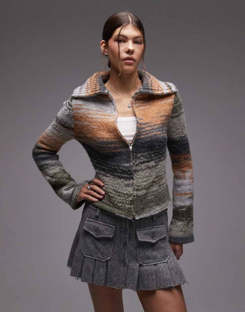 Emory Park - Minirock aus Filz in Heidegrau mit Taschen von Emory Park