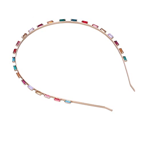 Emoshayoga bunte Strass Headband Strass Haarreif Hochzeit Braut Haarreif Zubehör, bunter funkelnder Haarreif, gute Elastizität, angenehm zu tragen, glänzend, praktisch, dunkel bunt 712 von Emoshayoga