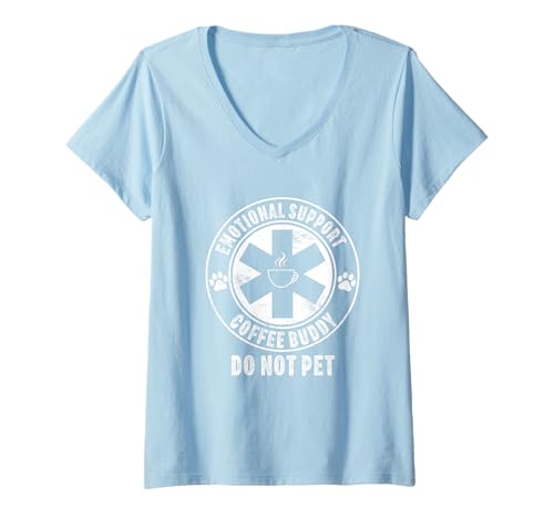 Damen Emotional Support Coffee Buddy Party Coffeinated Coffeinated T-Shirt mit V-Ausschnitt von Emotional Support Coffee Buddy Lover