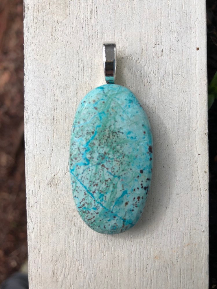 Chrysocola Cabochon Anhänger von EmpathMoonGems