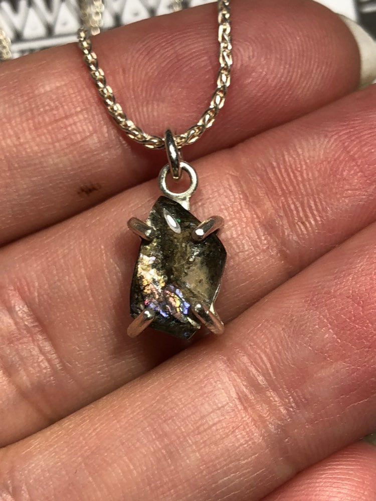 Colorado Ammolit Sterling Silber Halskette von EmpathMoonGems
