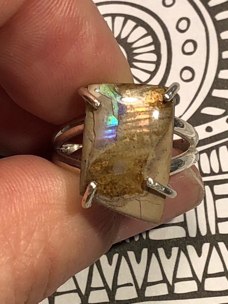 Colorado Ammolite Sterling Silber Ring von EmpathMoonGems