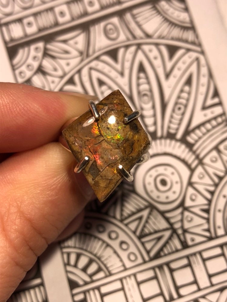 Colorado Ammolite Sterling Silber Ring von EmpathMoonGems
