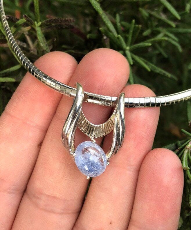 Dumortierit Sterling Silber Halskette von EmpathMoonGems