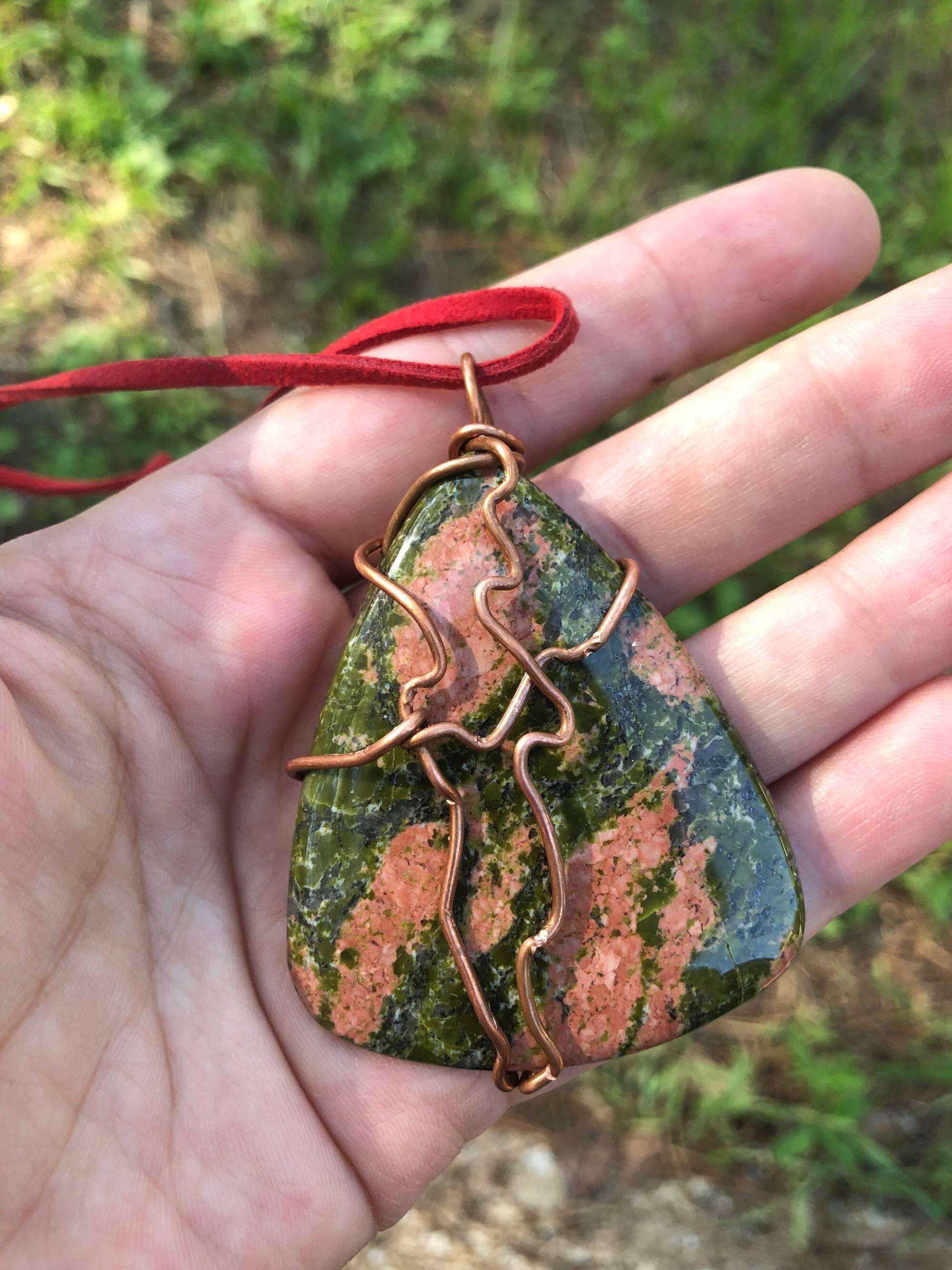 Große Unakite Kupfer Anhänger von EmpathMoonGems