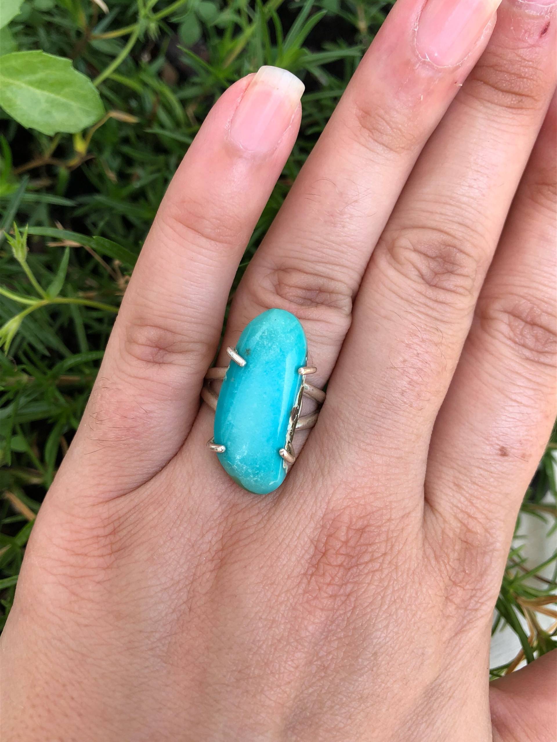 Natürlicher Türkis Sterling Silber Ring von EmpathMoonGems