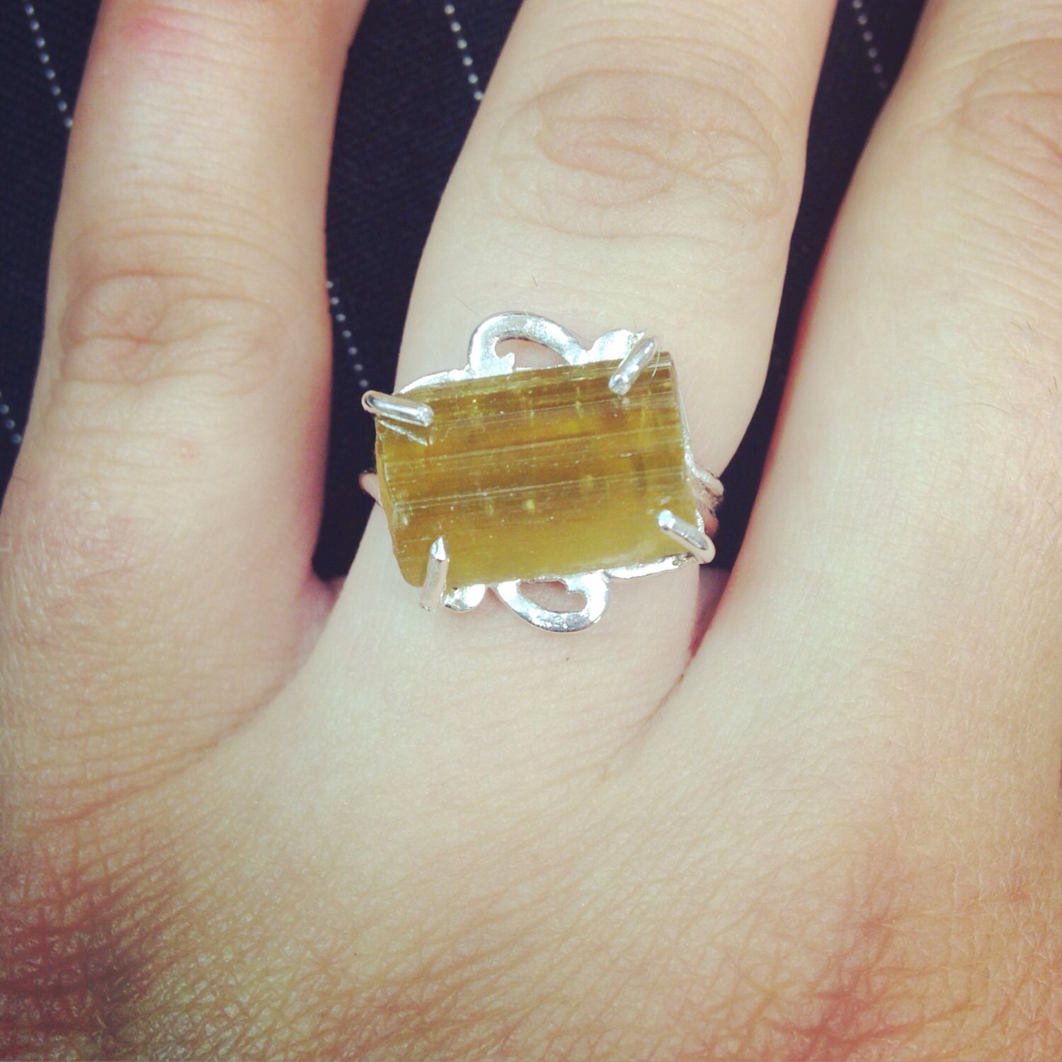 Ring Aus Sterlingsilber Clinizoisite von EmpathMoonGems