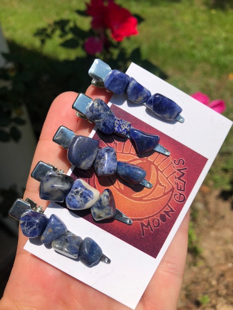 Sodalit Haarspange von EmpathMoonGems