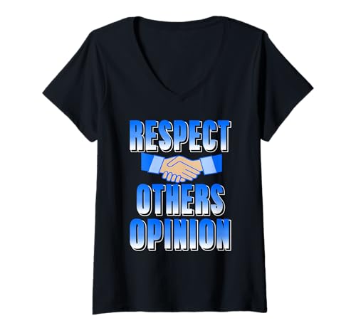 Damen Respektiere andere Meinungen Immer T-Shirt mit V-Ausschnitt Damen Respektiere andere Meinungen Immer T-Shirt mit V-Ausschnitt von Empathie Toleranz Respekt Güte Vielfalt