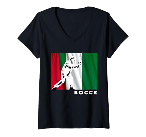 Damen Old School Boccia Boccia Lawn Bowling Italian Boule Masters T-Shirt mit V-Ausschnitt Damen Old School Boccia Boccia Lawn Bowling Italian Boule Masters T-Shirt mit V-Ausschnitt von Empire State NY Co
