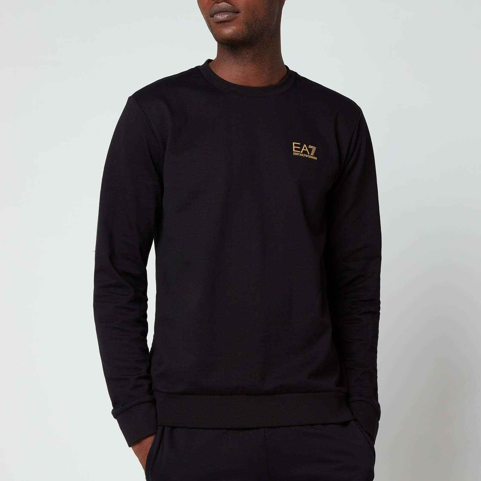 EA7 Men's Core ID Crewneck Sweatshirt - Black/Gold - L von EA7