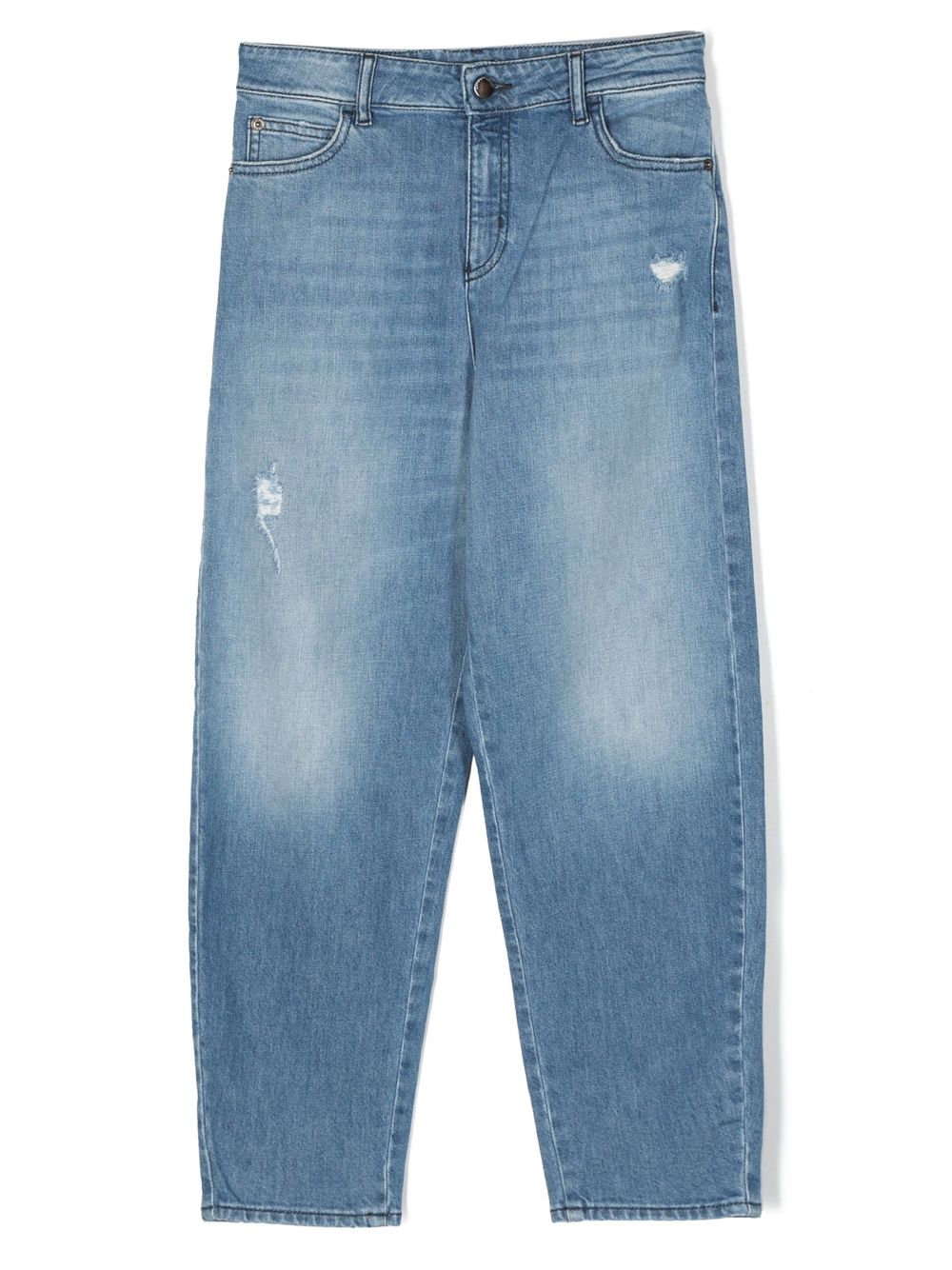 Emporio Armani Kids Jeans in Distressed-Optik - Blau von Emporio Armani Kids