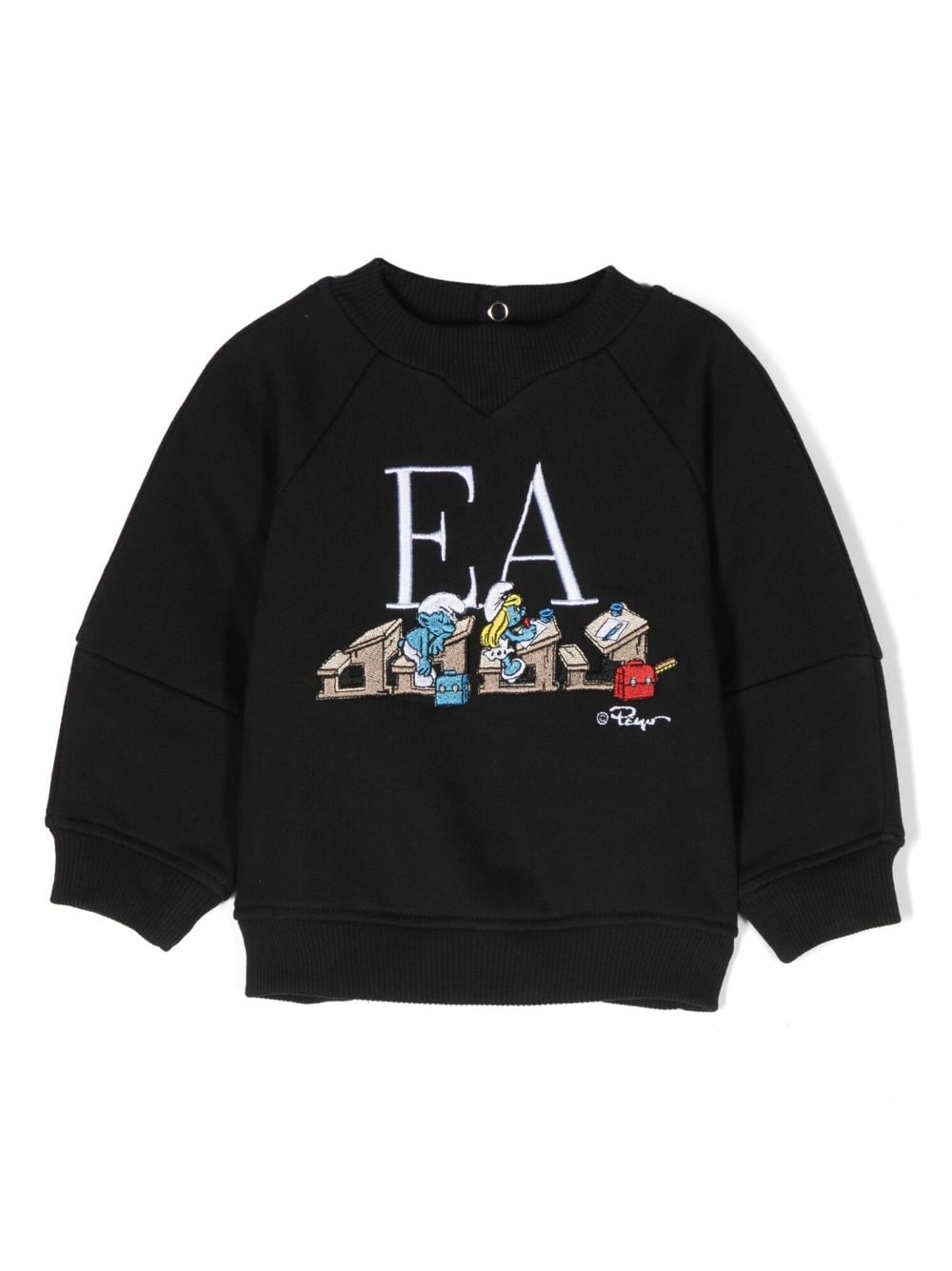 Emporio Armani Kids Besticktes Sweatshirt aus Bio-Baumwolle - Blau von Emporio Armani Kids