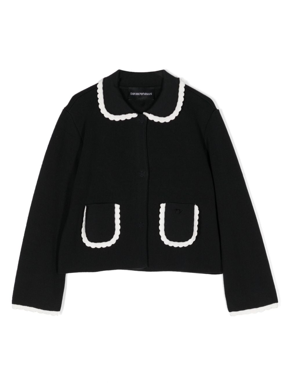 Emporio Armani Kids Cardigan mit Spitzenbesatz - Schwarz von Emporio Armani Kids