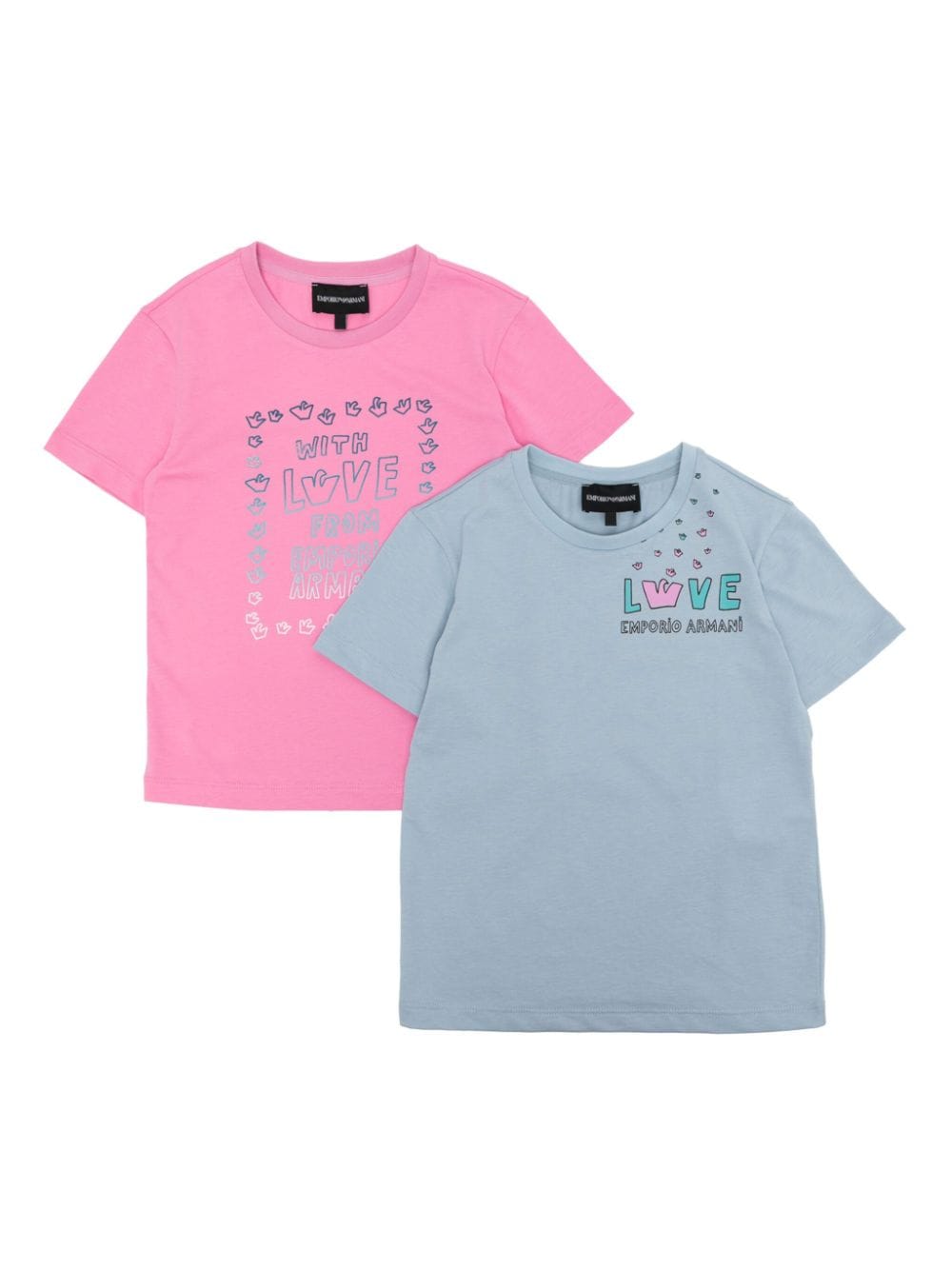 Emporio Armani Kids 2er-Set T-Shirts mit Logo-Print - Blau von Emporio Armani Kids