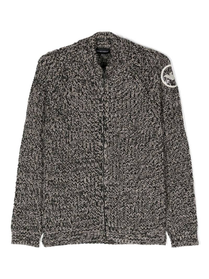 Emporio Armani Kids Melierter Cardigan - Schwarz von Emporio Armani Kids