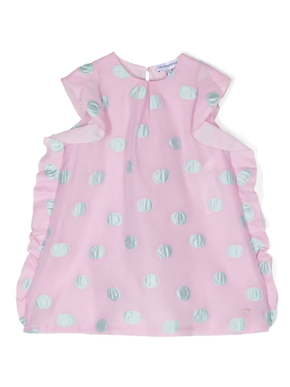 Emporio Armani Kids Organza-Kleid mit aufgestickten Polka Dots - Rosa von Emporio Armani Kids