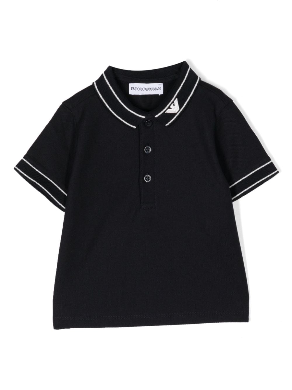 Emporio Armani Kids Poloshirt mit Logo-Stickerei - Schwarz von Emporio Armani Kids