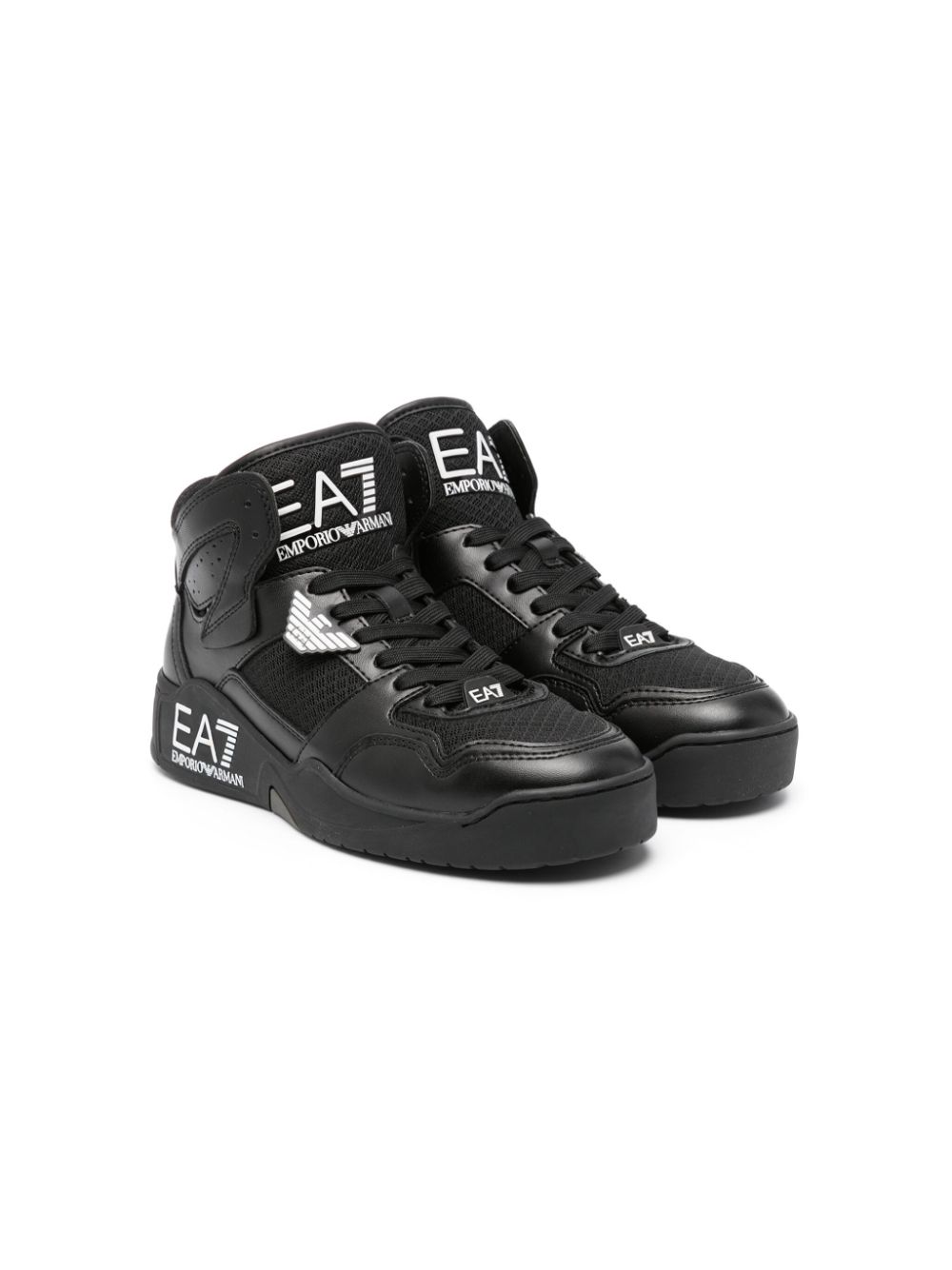 Emporio Armani Kids R312 Triple High-Top-Sneakers - Schwarz von Emporio Armani Kids