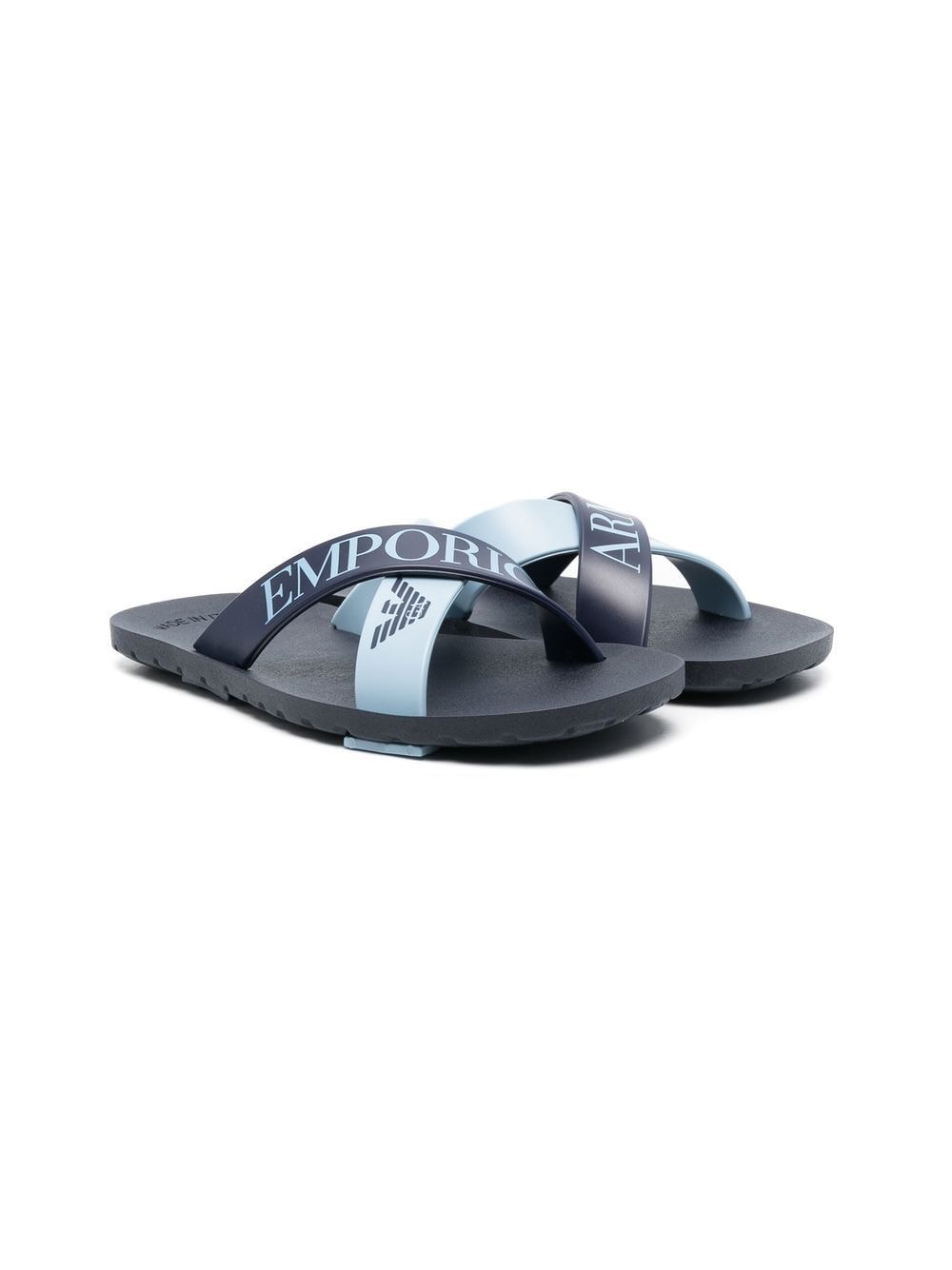 Emporio Armani Kids Sandalen mit Logo-Riemen - Blau von Emporio Armani Kids