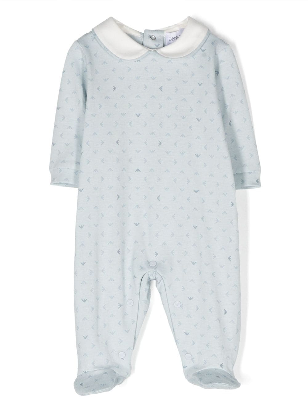 Emporio Armani Kids Strampler mit Monogramm-Muster - Blau von Emporio Armani Kids