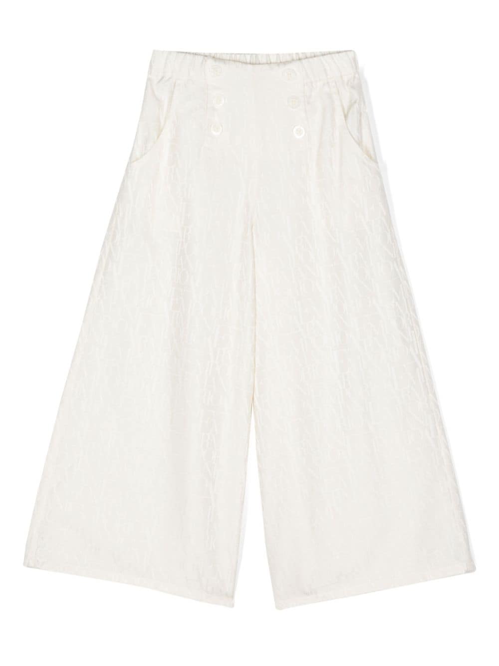 Emporio Armani Kids Weite Hose mit Jacquard-Logo - Nude von Emporio Armani Kids