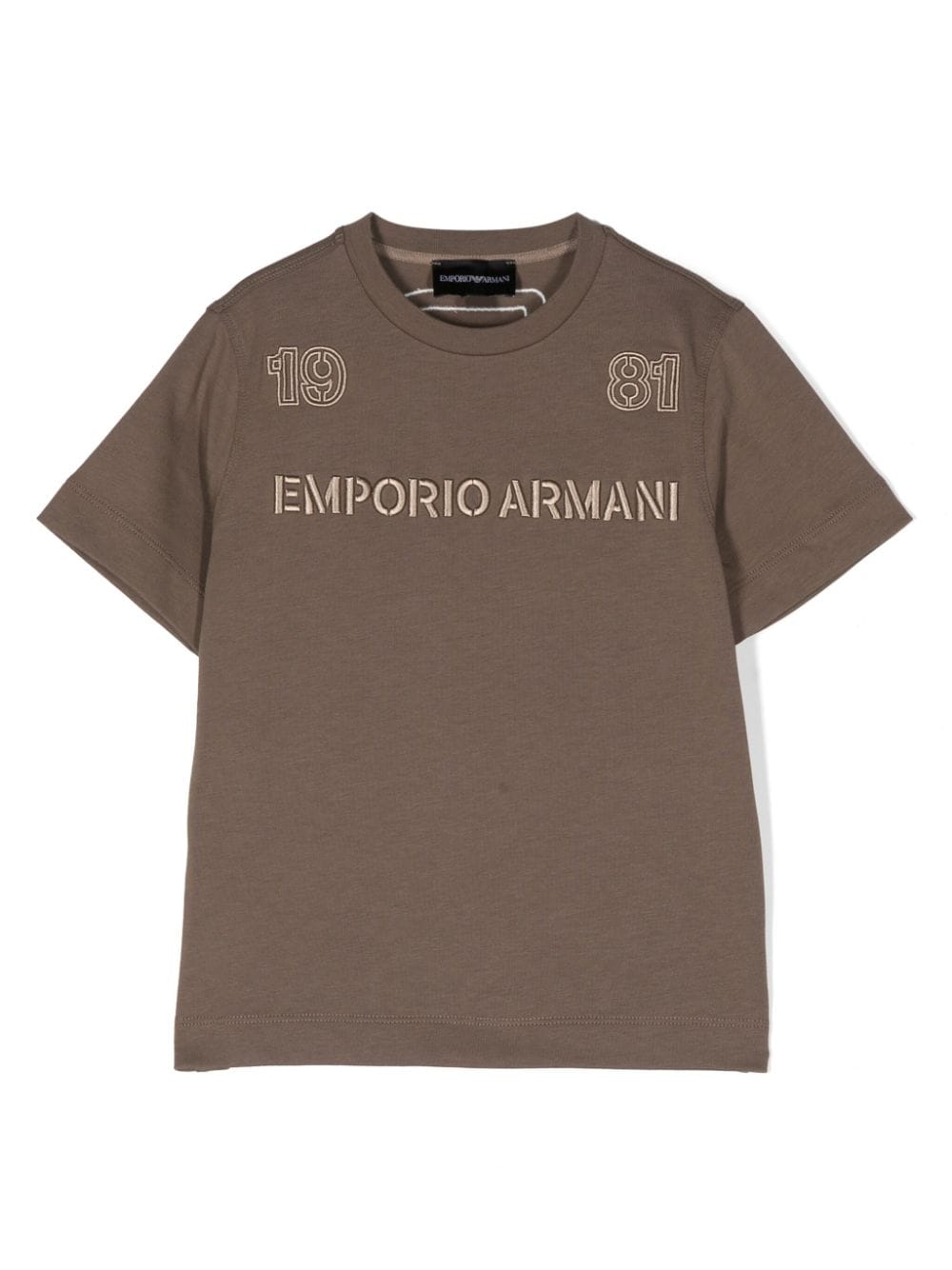 Emporio Armani Kids T-Shirt mit Logo-Stickerei - Braun von Emporio Armani Kids