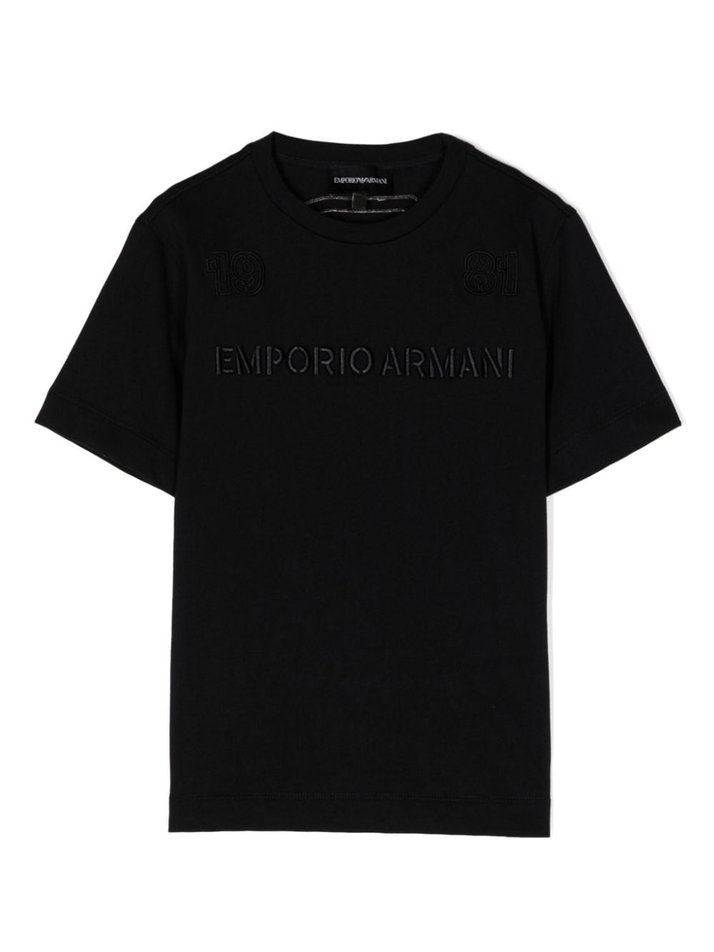 Emporio Armani Kids T-Shirt mit Logo-Stickerei - Schwarz von Emporio Armani Kids