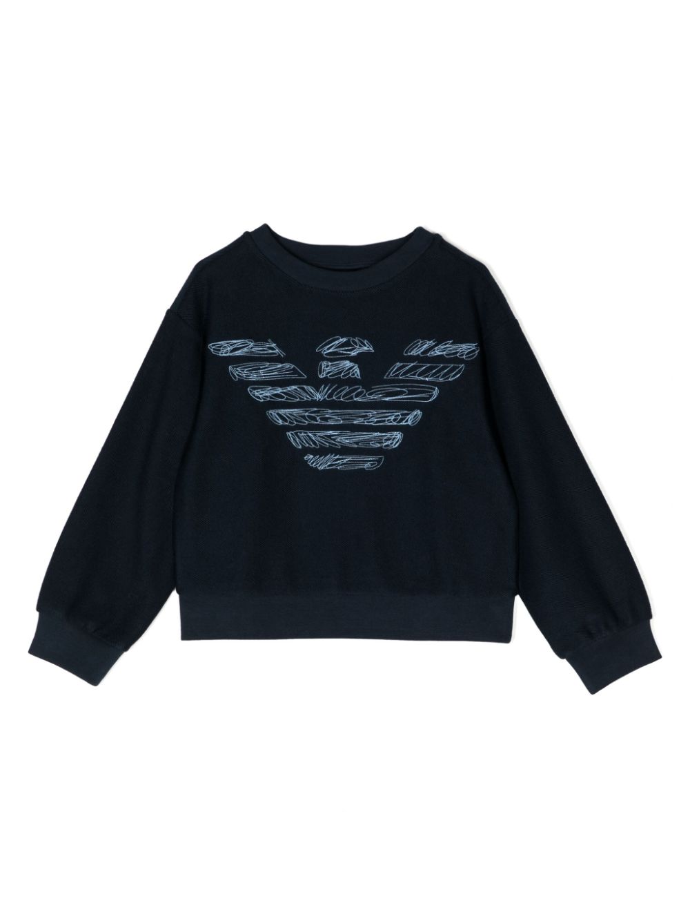 Emporio Armani Kids Sweatshirt mit rundem Ausschnitt - Blau von Emporio Armani Kids