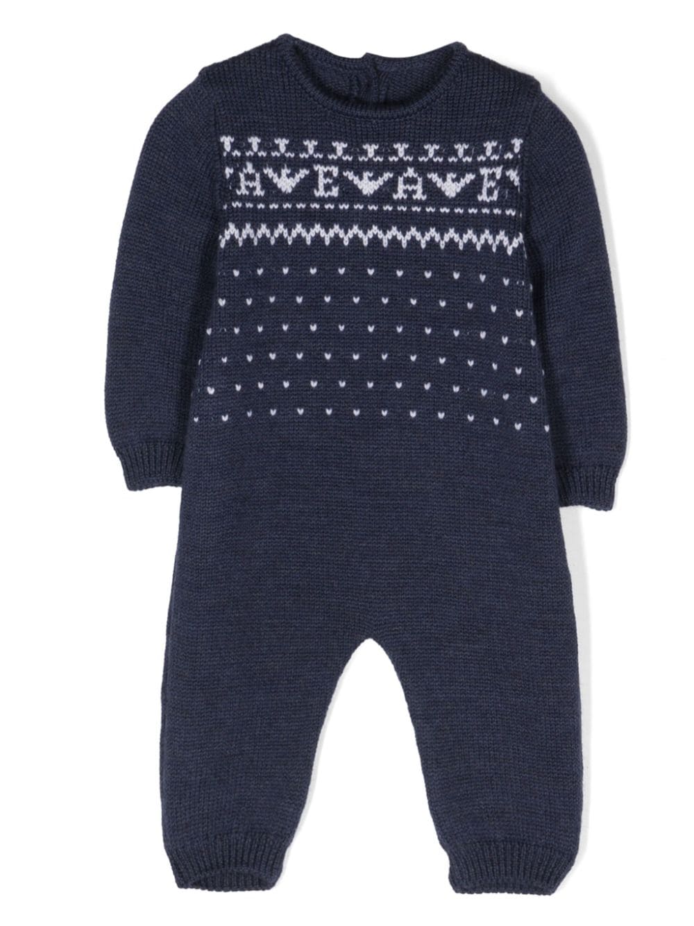 Emporio Armani Kids Strampler mit Intarsien-Logo - Blau von Emporio Armani Kids