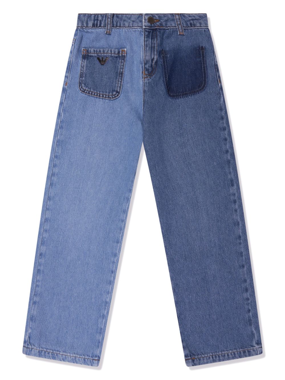 Emporio Armani Kids Straight-Leg-Jeans mit Logo-Schild - Blau von Emporio Armani Kids