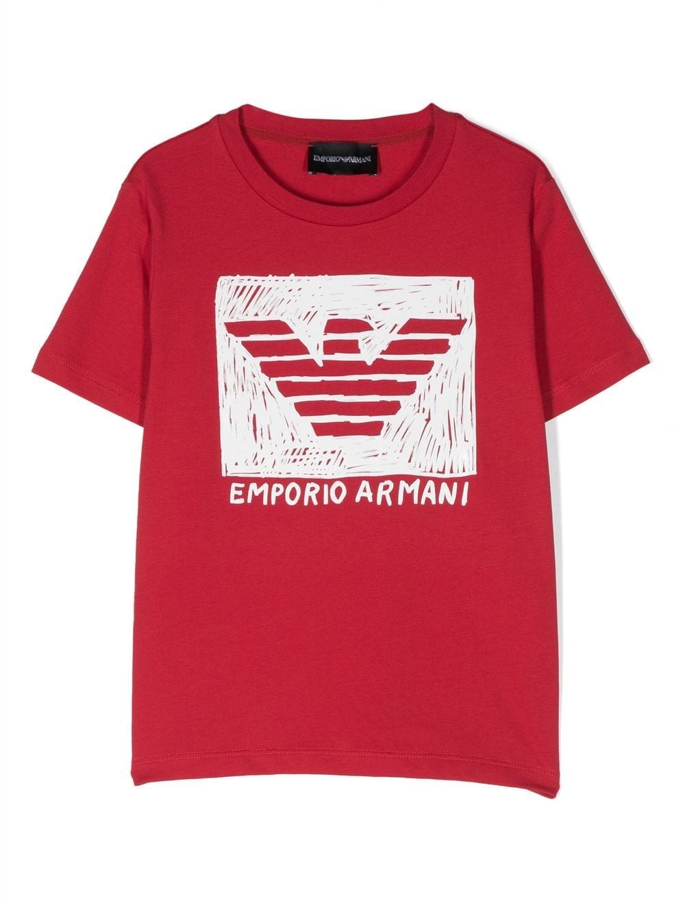 Emporio Armani Kids T-Shirt mit Logo-Print - Rot von Emporio Armani Kids