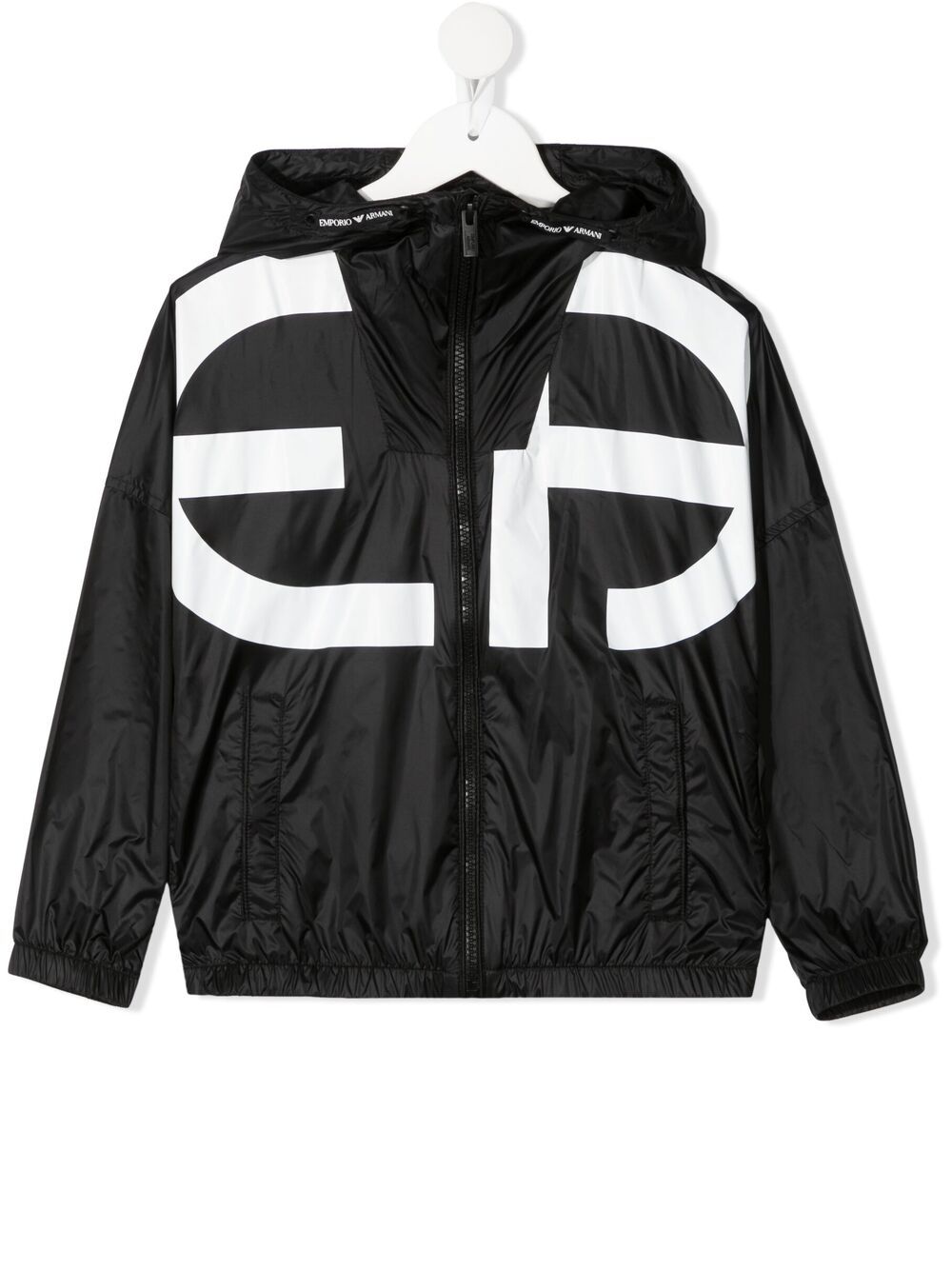 Emporio Armani Kids Kapuzenjacke mit Logo-Print - Schwarz von Emporio Armani Kids