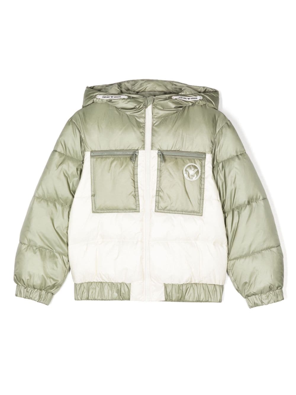 Emporio Armani Kids Gefütterte Jacke mit Logo-Print - Grün von Emporio Armani Kids