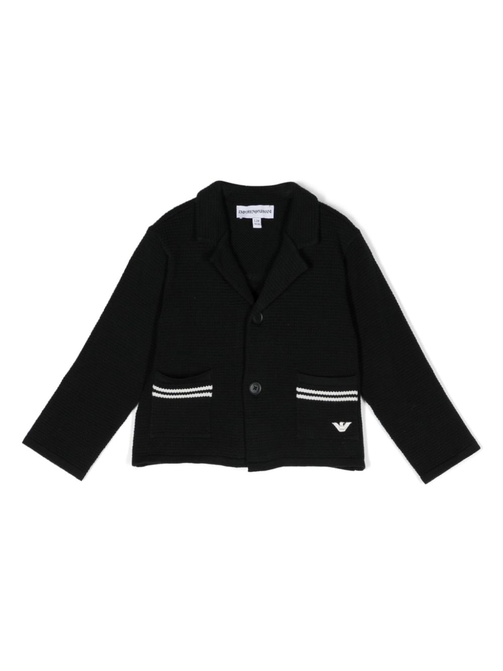 Emporio Armani Kids Cardigan mit fallendem Revers - Blau von Emporio Armani Kids