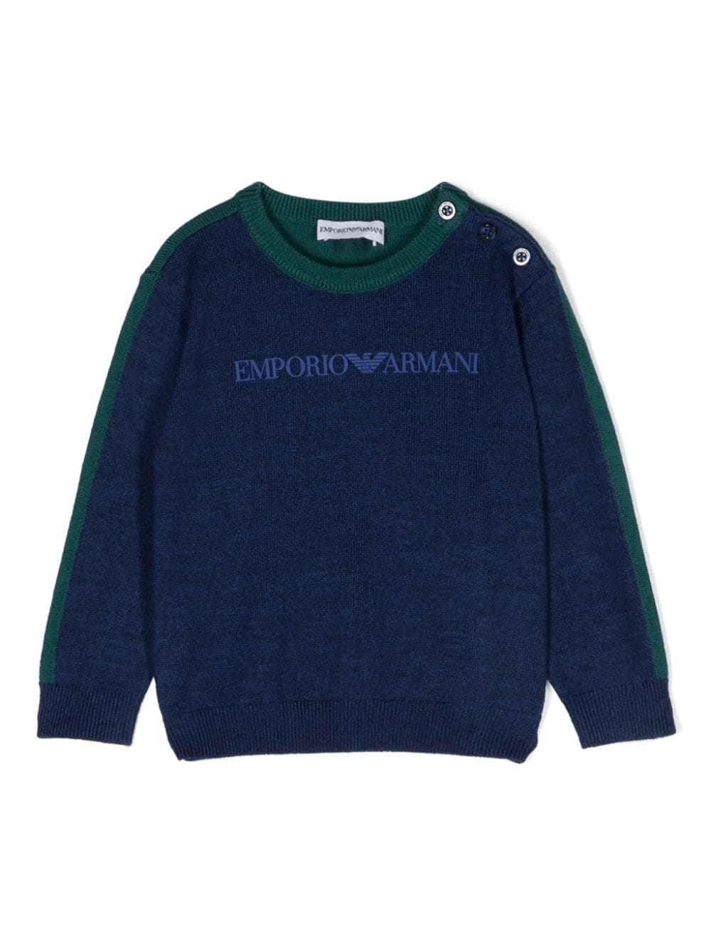 Emporio Armani Kids Pullover mit gummiertem Logo - Blau von Emporio Armani Kids