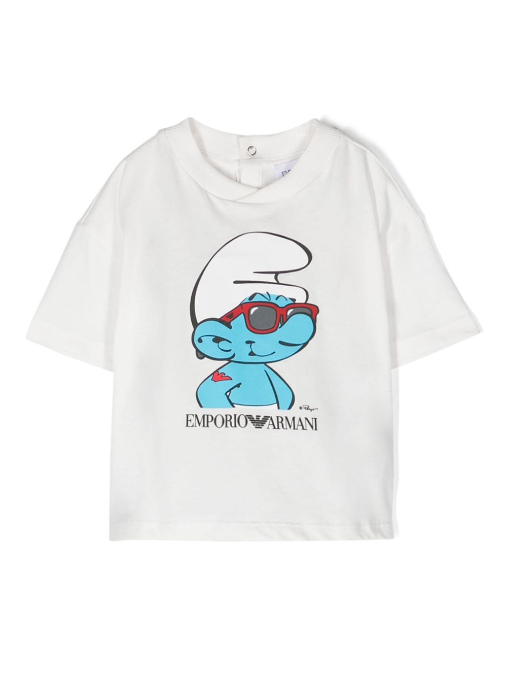 Emporio Armani Kids x Smurfs T-Shirt aus Bio-Baumwolle - Weiß von Emporio Armani Kids