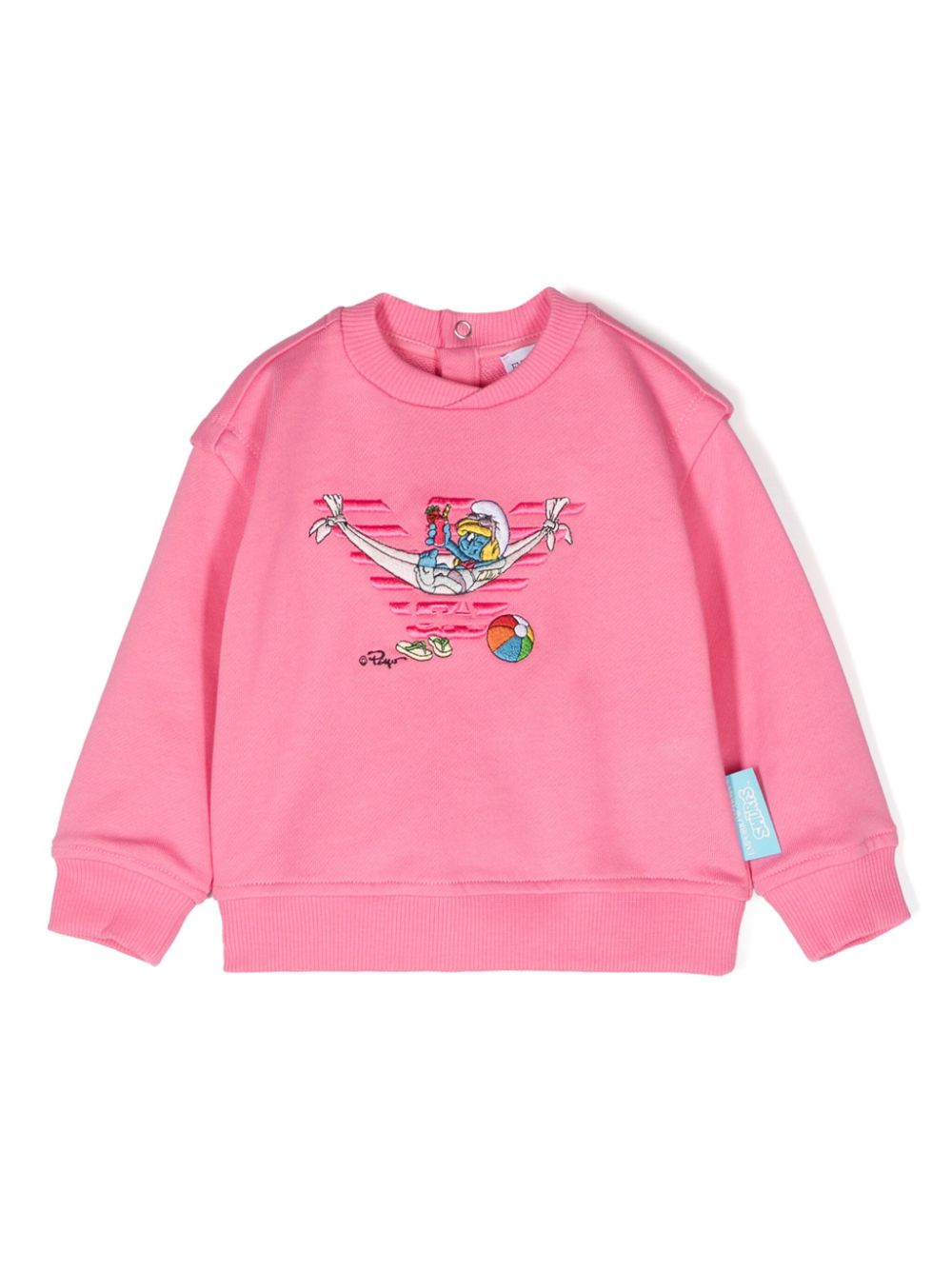 Emporio Armani Kids x The Smurfs Sweatshirt mit Stickerei - Rosa von Emporio Armani Kids