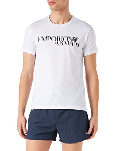 Emporio Armani Swimwear Herren Crew Neck T Bold Logo Shirt, White, S von Emporio Armani