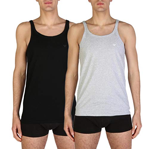Emporio Armani Underwear Herren 2-Pack Tank Pure Cotton Schlafanzugoberteil, Weiß A, S (2er Pack) von Emporio Armani Underwear
