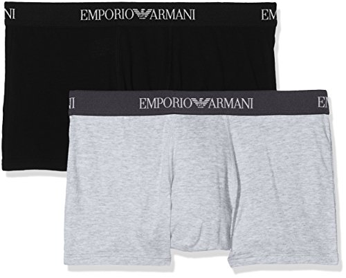 Emporio Armani Underwear Herren 2-Pack Trunk Pure Cotton Retroshorts, Weiß 1, L (2er Pack) von Emporio Armani Underwear