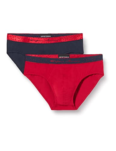 Emporio Armani Underwear Mens 2Pack X-Mas Edition Briefs, Marine, M (2er Pack) von Emporio Armani Underwear